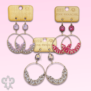 Seed bead cluster earring with Austrian crystal - LC - Boutique Bella BellaEarrings
