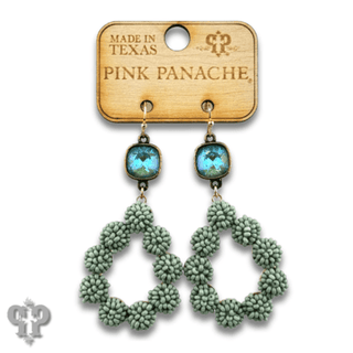 Seed bead cluster teardrop earring with Austrian crystal - Boutique Bella BellaEarrings