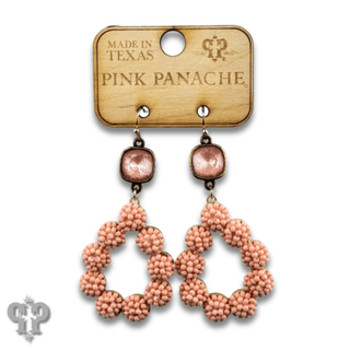 Seed bead cluster teardrop earring with Austrian crystal - Boutique Bella BellaEarrings