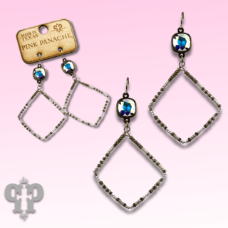 Seed bead diamond shape earring with Austrian crystal - Boutique Bella BellaEarrings