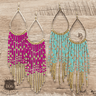 Seed bead fringe earring - LC - Boutique Bella BellaEarrings