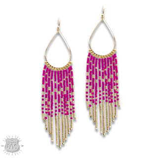Seed bead fringe earring - LC - Boutique Bella BellaEarrings