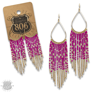 Seed bead fringe earring - LC - Boutique Bella BellaEarrings