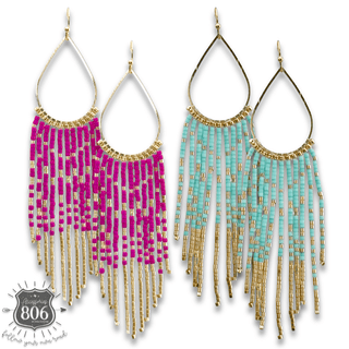 Seed bead fringe earring - LC - Boutique Bella BellaEarrings
