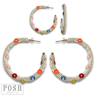 Seed bead hoop earring, last call - Boutique Bella BellaEarrings