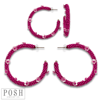 Seed bead hoop earring, last call - Boutique Bella BellaEarrings