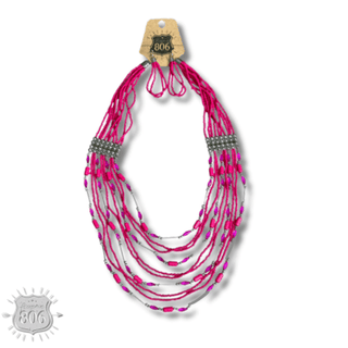Seed bead multi-strand necklace set - Boutique Bella BellaJewelry Set