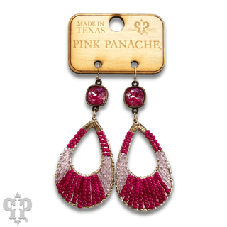 Seed bead teardrop earring with an Austrian crystal - LC - Boutique Bella BellaEarrings