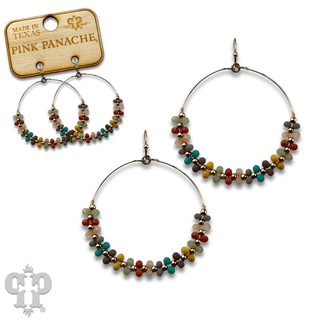 Seed bead wrapped circle earring - last call - Boutique Bella BellaEarrings