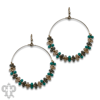 Seed bead wrapped circle earring - last call - Boutique Bella BellaEarrings