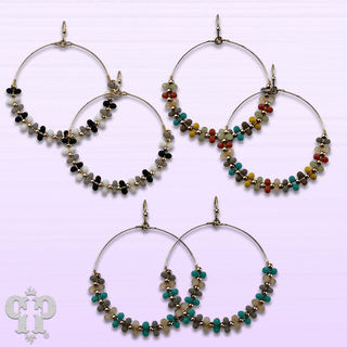 Seed bead wrapped circle earring - last call - Boutique Bella BellaEarrings