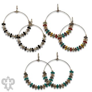 Seed bead wrapped circle earring - last call - Boutique Bella BellaEarrings