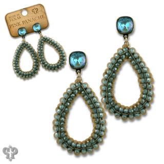 Sequin and faceted bead teardrop earring with Austrian crystal - Boutique Bella BellaEarrings
