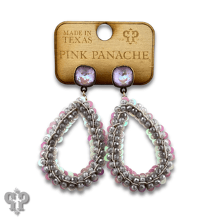 Sequin and faceted bead teardrop earring with Austrian crystal - Boutique Bella BellaEarrings