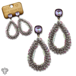 Sequin and faceted bead teardrop earring with Austrian crystal - Boutique Bella BellaEarrings