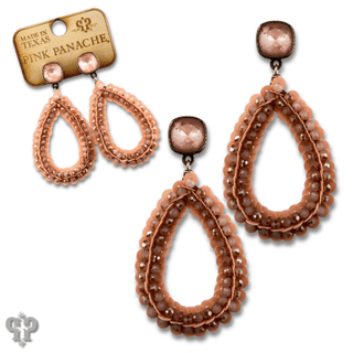 Sequin and faceted bead teardrop earring with Austrian crystal - Boutique Bella BellaEarrings