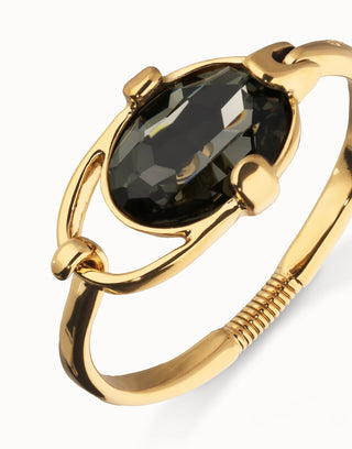 Ser Deslumbrante - Bangle bracelet with gray oval crystal - Boutique Bella BellaUno de 50 - Bracelet
