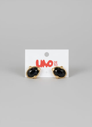 SER DESLUMBRANTE - Gold Stud Earrings with Grey Faceted Crystal - Boutique Bella BellaUno de 50 - Earrings