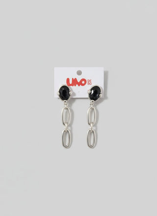 SER DESLUMBRANTE - Silver Drop Earring with Grey Faceted Crystal - Boutique Bella BellaUno de 50 - Earrings