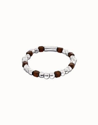 Ser Imparable - Stretch bracelet with silver and wooden beads - Boutique Bella BellaBracelet