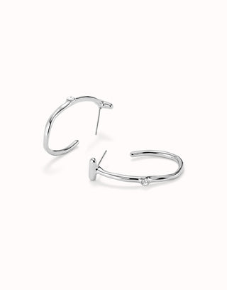 Ser Indomable Silver - Hoop earrings with white topaz - Boutique Bella BellaUno de 50 - Earrings