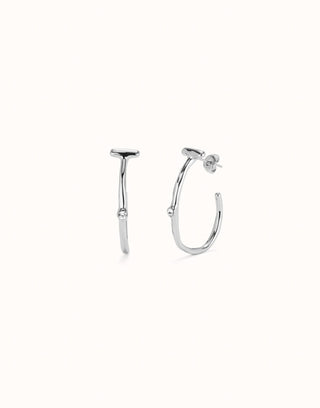 Ser Indomable Silver - Hoop earrings with white topaz - Boutique Bella BellaUno de 50 - Earrings