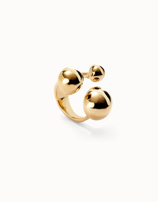 Ser Intrepida - 3 Bubble Shaped Beads Ring - Gold - Boutique Bella BellaUno De 50 - Ring