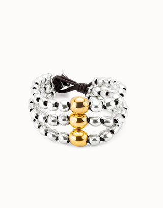 Ser Intrepida - Three Strand Beaded Leather Bracelet - Boutique Bella Bellabracelet