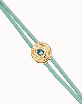 Ser Intuitiva December - Double Turquoise leather birthstone bracelet with eye - Boutique Bella BellaUno de 50 - Bracelet