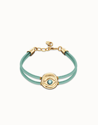 Ser Intuitiva December - Double Turquoise leather birthstone bracelet with eye - Boutique Bella BellaUno de 50 - Bracelet