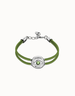 Ser Intuitiva - Double green leather birthstone bracelet with eye - Boutique Bella BellaBracelet