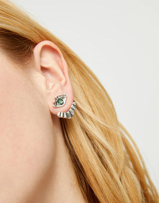 Ser Intuitiva - Eye - shaped stud earrings with verde crystal - Boutique Bella BellaEarrings