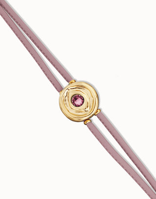 Ser Intuitiva February - Double lilac leather birthstone bracelet with eye - Boutique Bella BellaUno de 50 - Bracelet