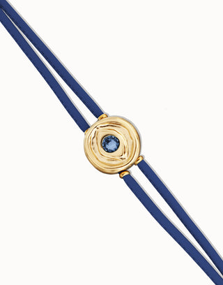 Ser Intuitiva September - Double blue leather birthstone bracelet with eye - Boutique Bella BellaUno de 50 - Bracelet