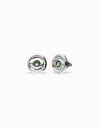 Ser Intuitiva - Stud earrings with green faceted crystal - Boutique Bella BellaEarrings