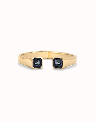 Ser Sin Complejos - Gold Cuff Bracelet with Black Crystal - Boutique Bella BellaBracelets
