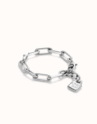 Ser Valiente - Paper clip link bracelet with padlock - Boutique Bella BellaBracelet