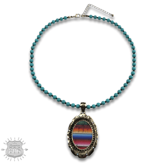 Serape print oval necklace - Boutique Bella BellaNecklaces