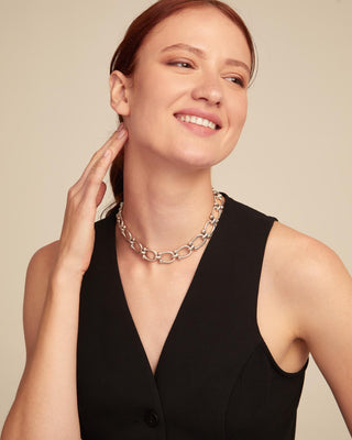 Serotonin Silver - Short link chain necklace - Boutique Bella BellaUno de 50 - Necklace
