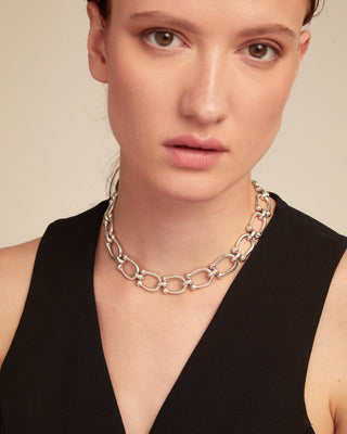 Serotonin Silver - Short link chain necklace - Boutique Bella BellaUno de 50 - Necklace