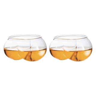 Set Of 2 Womens Butt Shaped Whiskey Wine Glasses 6 7 Oz Wine Whiskey Water Buttock Shaped Gift For B - Boutique Bella Bella