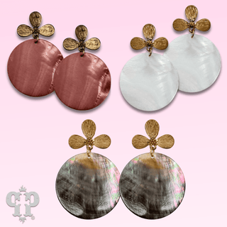 Shell disc earring, last call - Boutique Bella BellaEarrings