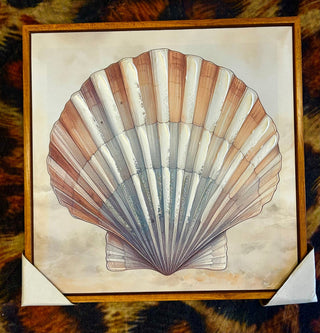 Shell Wall Decor with Hand Painted Texture Wall Decor - Boutique Bella Bellawall art