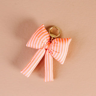 Sherbet Stripes Puffy Bow Bag Charm - Boutique Bella BellaAccessory