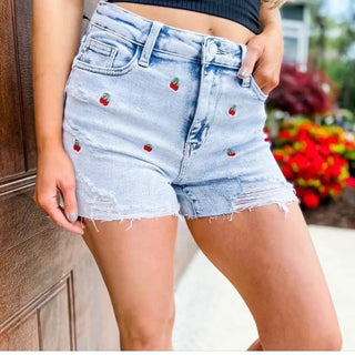 She’s The Cherry On Top Shorts - Boutique Bella Belladenim shorts