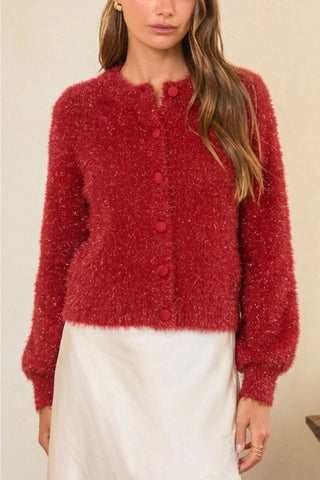 Shimmer Knit Sweater Cardigan - Boutique Bella BellaSweater