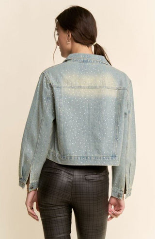 Shimmer Storm Cropped Jean Jacket - Boutique Bella BellaJacket