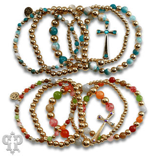 Shiny finish cross bracelet with Austrian crystals - Boutique Bella BellaBracelets