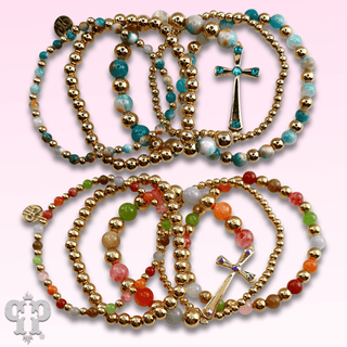 Shiny finish cross bracelet with Austrian crystals - Boutique Bella BellaBracelets