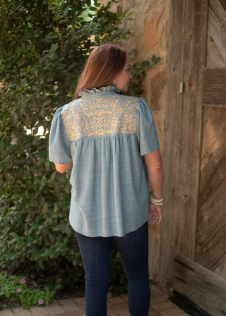 Short Sleeve Laced Top - Boutique Bella BellaTop